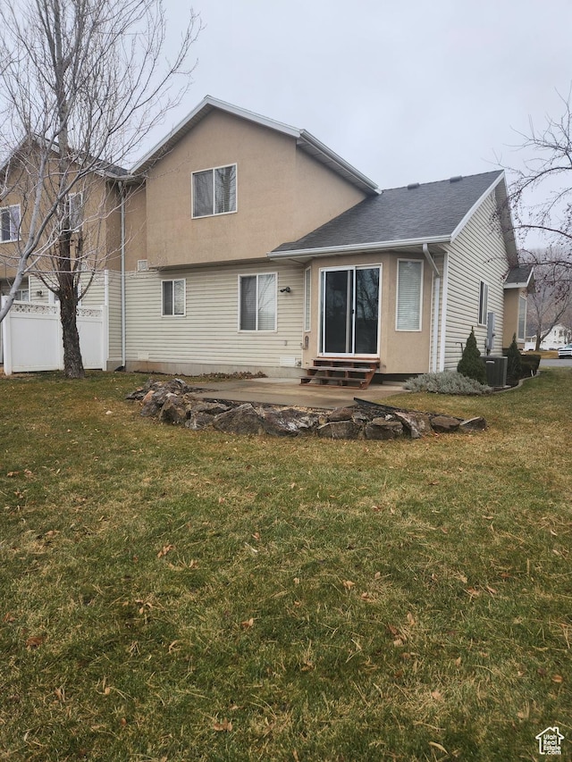 548 S 675 W, Centerville, UT 84014 - back of house featuring a patio, a yard, and central air condition unit