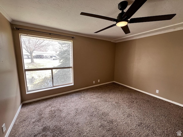 1080 E Quail Park Dr Unit J, Millcreek, UT 84117 - spare room with crown molding, baseboards, plenty of natural light, and carpet