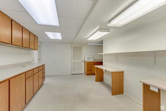 1503 N 1980 W, Provo, UT 84604 - kitchen with white microwave, light countertops, baseboards, and a drop ceiling
