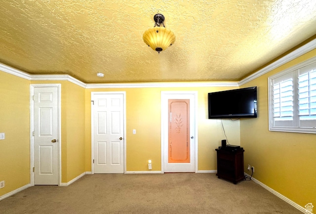 500 W Clark St S, Grantsville, UT 84029 - unfurnished bedroom featuring baseboards, carpet, a textured ceiling, and crown molding
