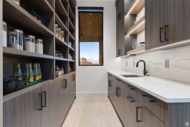 20 N Cliffside Dr, Washington, UT 84780 - kitchen with open shelves, modern cabinets, and a sink