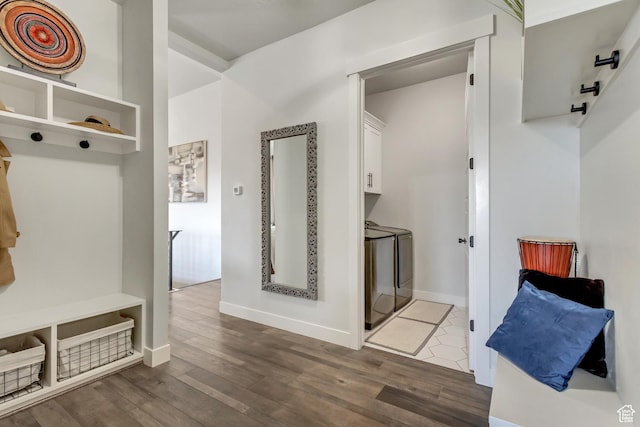 14203 S Brook Heights Cir W, Herriman, UT 84096 - mudroom with dark wood-type flooring and washer and clothes dryer