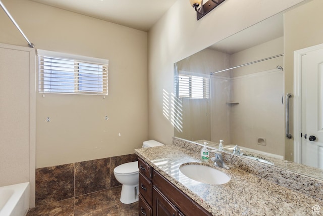 11513 S Jackson Downs Way S, Jordan, UT 84095 - full bathroom with washtub / shower combination, vanity, and toilet