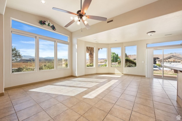 3523 S Desert Hills Dr, St George, UT 84790 - unfurnished sunroom with visible vents, tile patterned floors, and baseboards