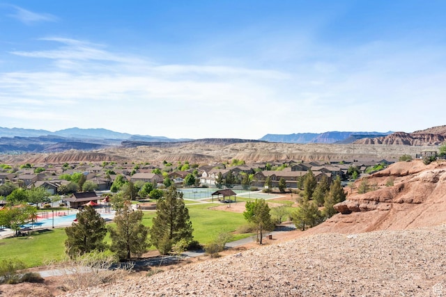 3523 S Desert Hills Dr, St George, UT 84790 - view of mountain feature featuring a residential view
