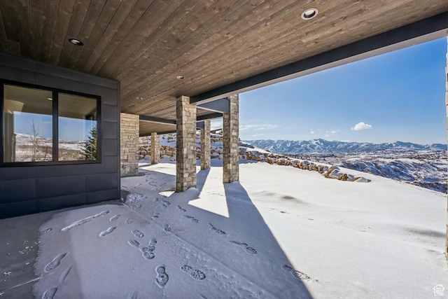 2738 Longspur Ln, Park City, UT 84098 - snow covered patio featuring a mountain view