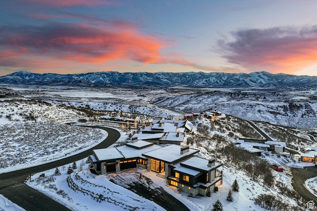 2738 Longspur Ln, Park City, UT 84098 - snowy aerial view featuring a mountain view