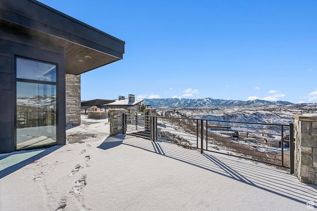 2738 Longspur Ln, Park City, UT 84098 - snow covered patio featuring a mountain view