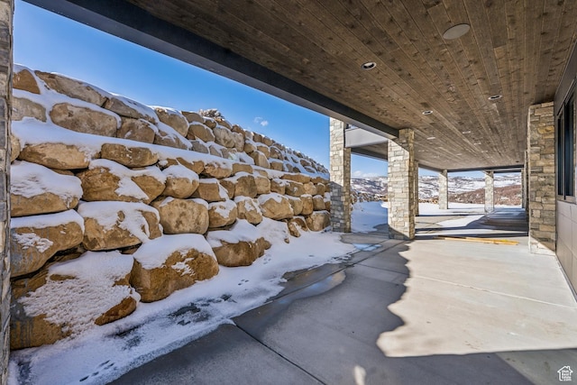 2738 Longspur Ln, Park City, UT 84098 - snow covered patio featuring a mountain view