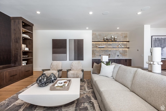 9791 N Uinta Dr, Kamas, UT 84036 - living room featuring light wood finished floors and recessed lighting