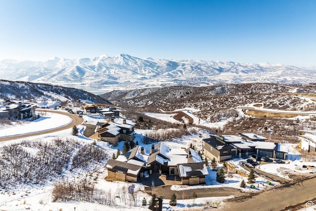 9791 N Uinta Dr, Kamas, UT 84036 - snowy aerial view featuring a mountain view