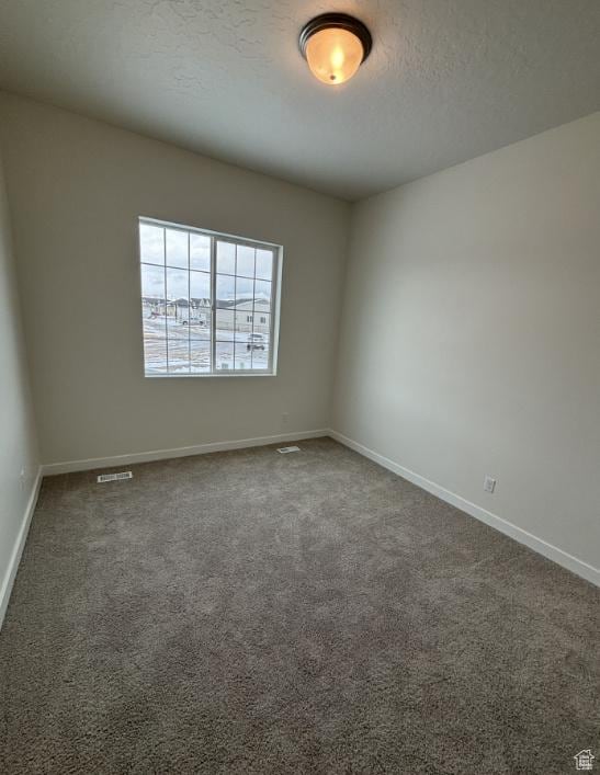 283 E Polaris Dr Unit 102, Saratoga Springs, UT 84045 - spare room with visible vents, dark carpet, a textured ceiling, and baseboards