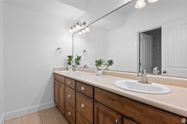bathroom featuring tile patterned floors and vanity