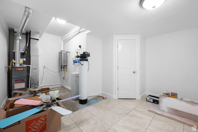 interior space with light tile patterned floors