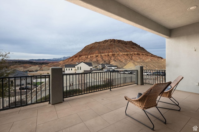 balcony with a mountain view