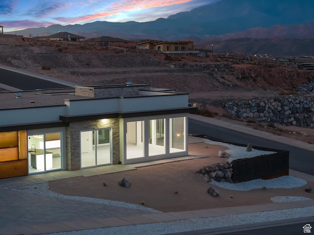 exterior space with a mountain view