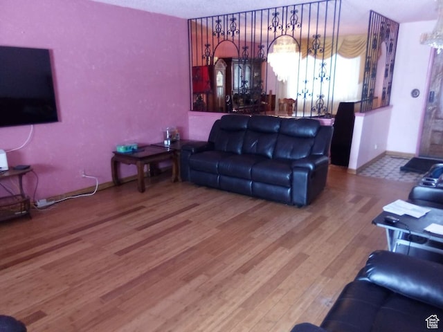living room featuring hardwood / wood-style flooring