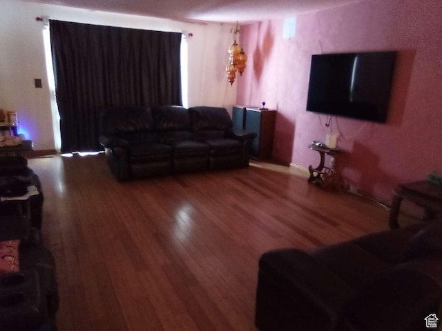 living room featuring hardwood / wood-style floors
