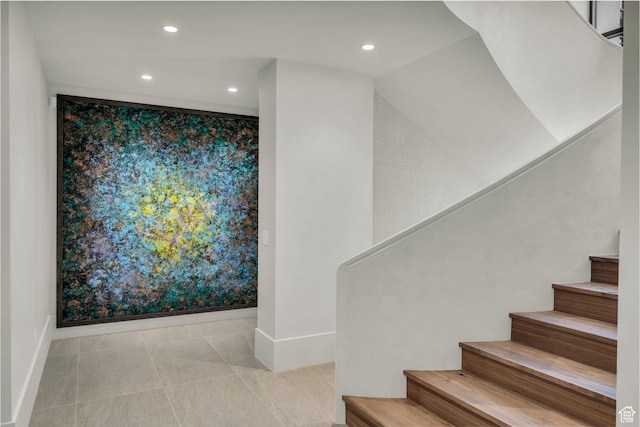 63 E Colima Rd, Washington, UT 84780 - stairs with baseboards, recessed lighting, and tile patterned flooring