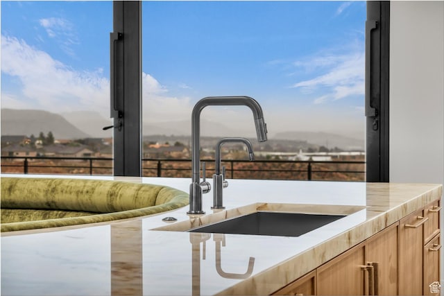 63 E Colima Rd, Washington, UT 84780 - kitchen view of a sink and mountains