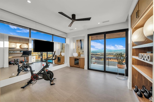 63 E Colima Rd, Washington, UT 84780 - exercise room with ceiling fan and recessed lighting