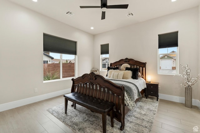 802 E Prairie Way, Washington, UT 84780 - bedroom with ceiling fan and light hardwood / wood-style flooring