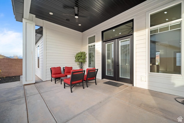 802 E Prairie Way, Washington, UT 84780 - view of patio / terrace featuring french doors and ceiling fan