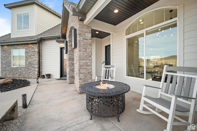 802 E Prairie Way, Washington, UT 84780 - view of patio featuring an outdoor fire pit