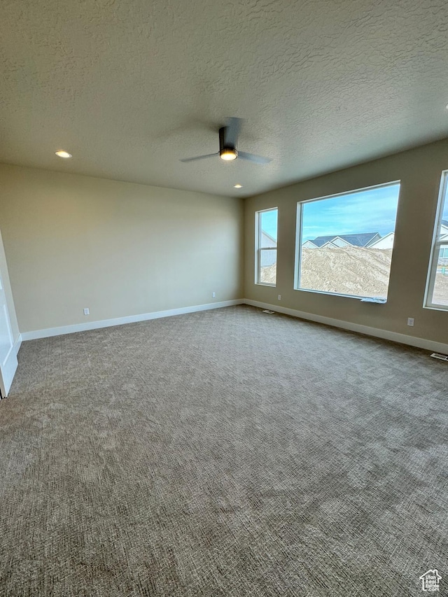 1273 W Hendrix St Unit 145, Riverton, UT 84065 - carpeted empty room featuring ceiling fan and a textured ceiling