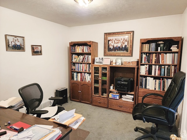 8298 S Arlington Ct, West Jordan, UT 84088 - carpeted home office with a textured ceiling