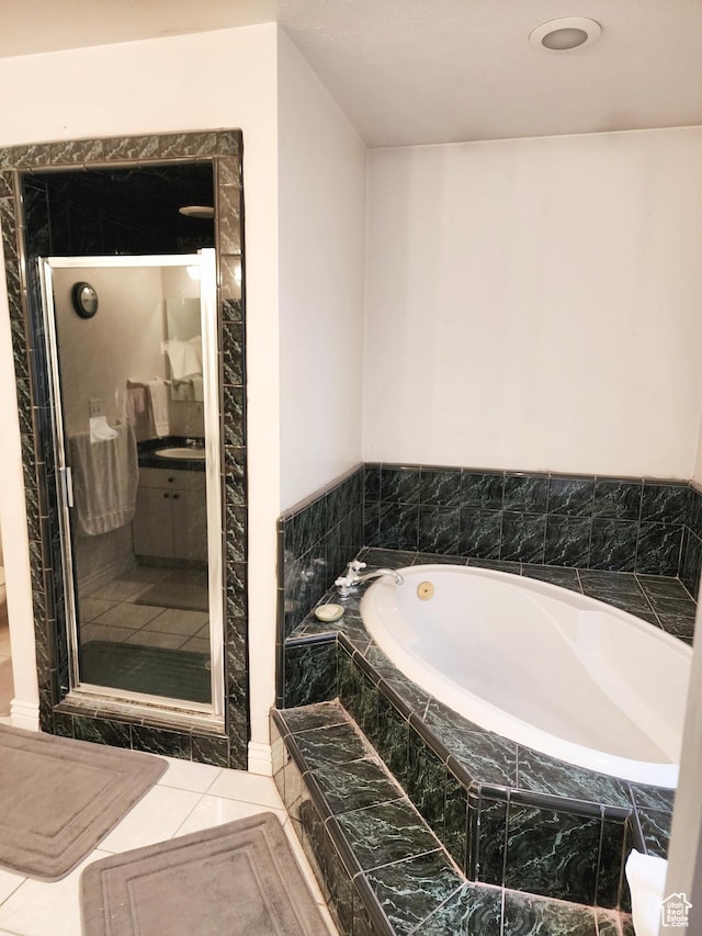 8298 S Arlington Ct, West Jordan, UT 84088 - bathroom with tile patterned flooring and shower with separate bathtub