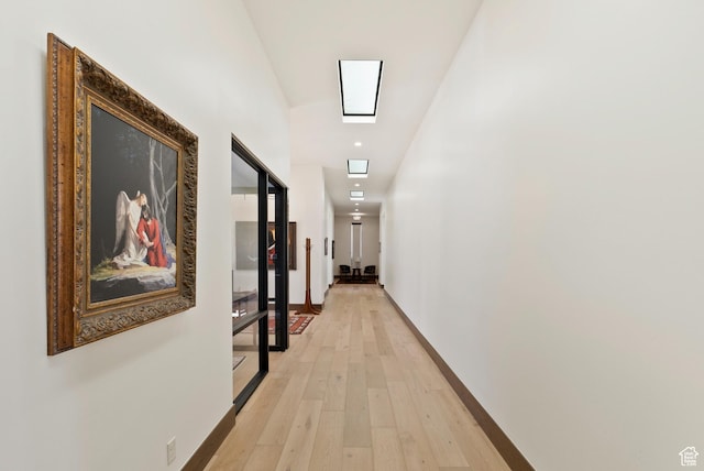 2015 S Pinnacle Cir, St George, UT 84790 - hallway with a skylight and light hardwood / wood-style flooring