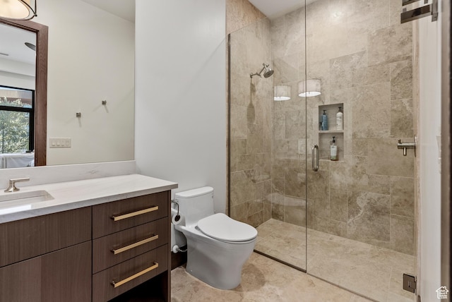 2015 S Pinnacle Cir, St George, UT 84790 - bathroom featuring vanity, toilet, and walk in shower
