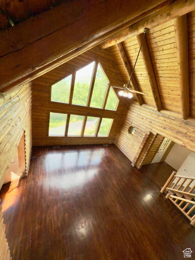 485 S Woodland Hills Dr, Woodland Hills, UT 84653 - unfurnished living room with hardwood / wood-style flooring, wooden ceiling, and wooden walls