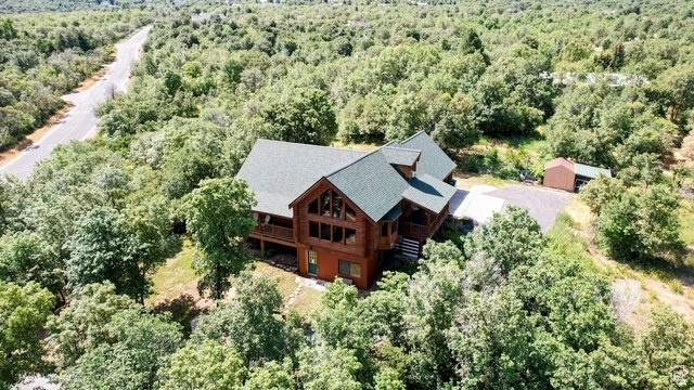 485 S Woodland Hills Dr, Woodland Hills, UT 84653 - view from above of property with a heavily wooded area
