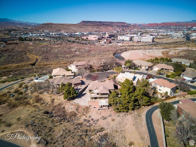 bird's eye view featuring a mountain view