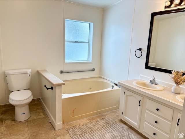 260 S 300 E, Heber City, UT 84032 - full bath featuring double vanity, ornamental molding, toilet, a sink, and a tub with jets