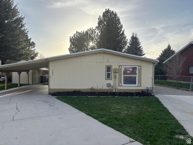 260 S 300 E, Heber City, UT 84032 - view of front of property with a yard, fence, a carport, and driveway