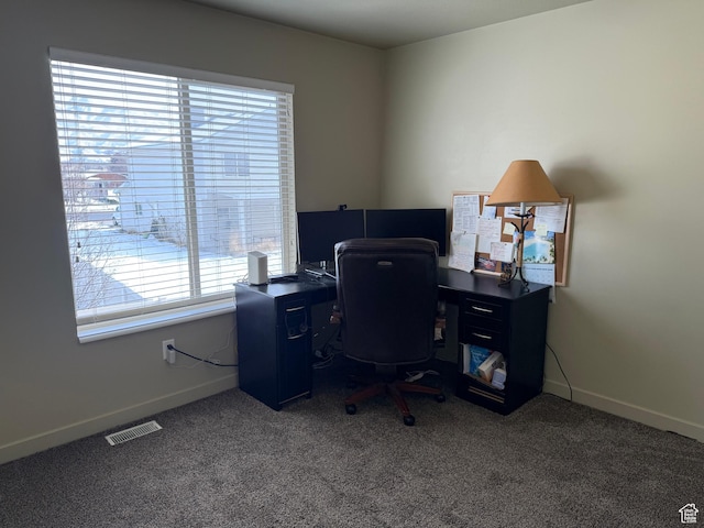 2044 N Evans Cove Loop W, Layton, UT 84041 - home office featuring visible vents, carpet flooring, and baseboards