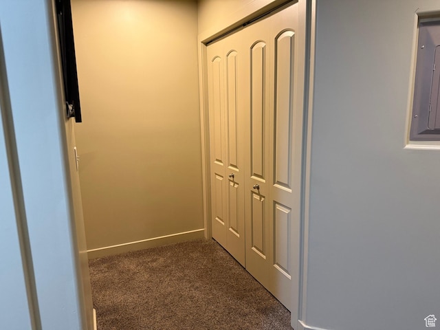 2044 N Evans Cove Loop W, Layton, UT 84041 - hallway with baseboards and dark colored carpet