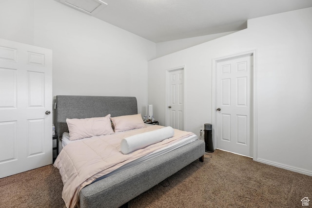 5171 W Dartford Way, West Valley City, UT 84120 - bedroom featuring dark carpet and vaulted ceiling
