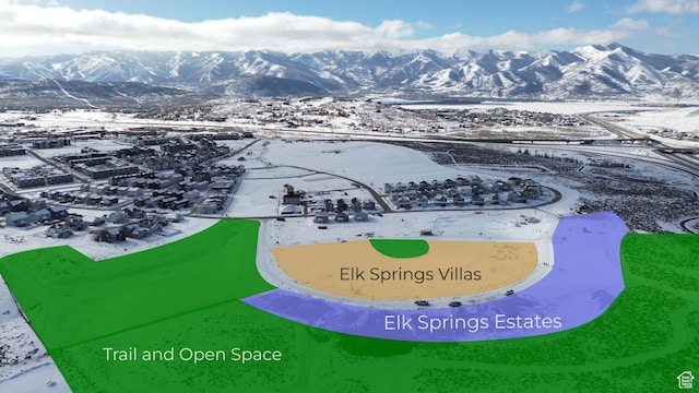 1318 Mahogany Way, Park City, UT 84098 - snowy aerial view featuring a mountain view