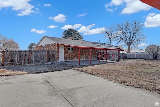 view of front of property with a patio area