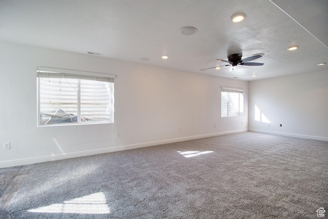 1247 S Alpine Dr, Saratoga Springs, UT 84045 - unfurnished room featuring a ceiling fan, baseboards, carpet flooring, and recessed lighting