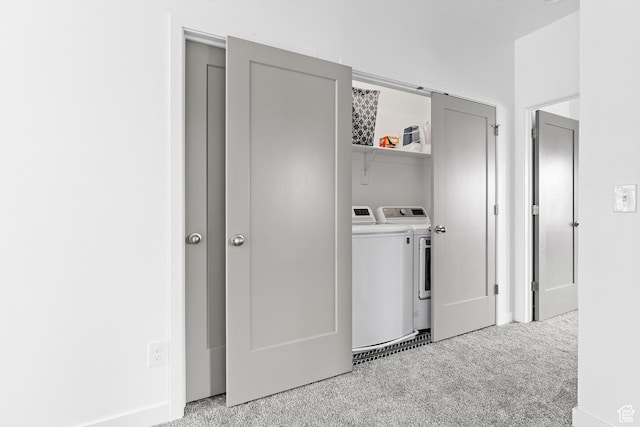 11283 S Willow Walk Dr W, South Jordan, UT 84009 - clothes washing area with washer and clothes dryer and light colored carpet