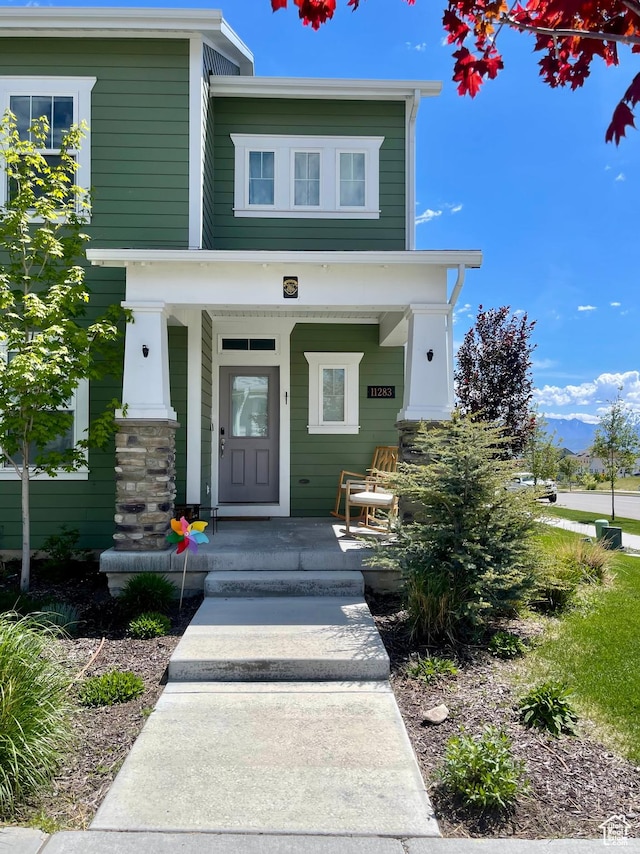 11283 S Willow Walk Dr W, South Jordan, UT 84009 - view of front of home featuring a porch