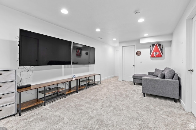 11283 S Willow Walk Dr W, South Jordan, UT 84009 - living area featuring carpet floors, recessed lighting, and baseboards