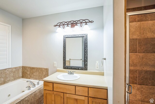 877 S 200 W, Mona, UT 84645 - bathroom featuring vanity and separate shower and tub
