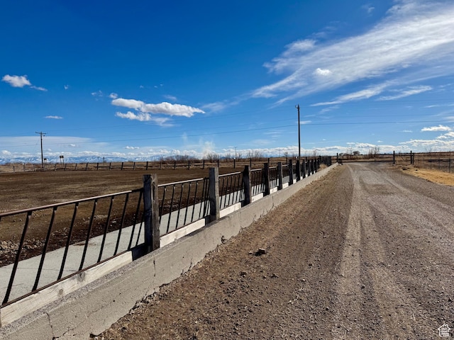 view of road featuring a rural view