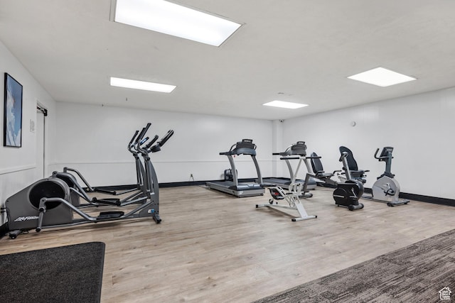 241 N Vine St W Unit 1101E, Salt Lake City, UT 84103 - gym with light hardwood / wood-style floors